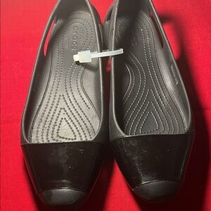 CROCS Women's Black Slip-On Ballet Flats